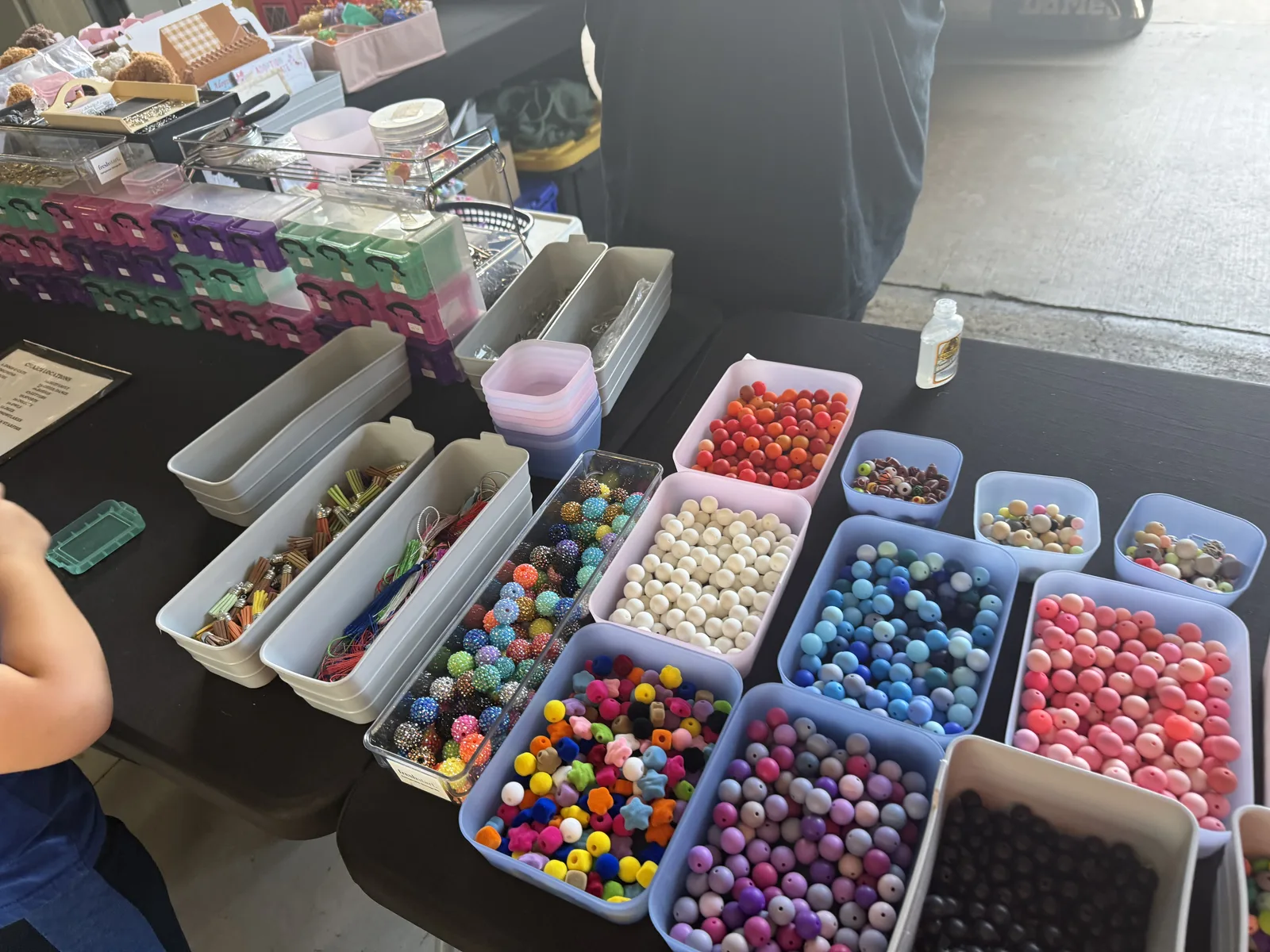 Bright beads arranged into colorful palettes